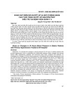 Khảo sát biến đổi huyết áp 24 giờ ở bệnh nhân cao tuổi tăng huyết áp nguyên phát điều trị tại Bệnh viện Quân y 4