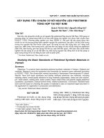 Xây dựng tiêu chuẩn cơ sở nguyên liệu pidotimod tổng hợp tại Việt Nam