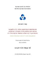 Nghiên cứu tổng hợp polyurethane acrylic có khả năng đóng rắn bằng UV ứng dụng trong lĩnh vực tạo màng