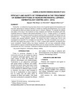 Efficacy and safety of terbinafine in the treatment of dermatophytosis at Nghean provincipal leprosy, dermatology centre (2015-2016)