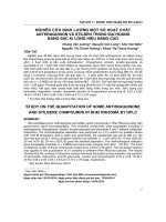 Nghiên cứu định lượng một số hoạt chất anthraquinon và stilben trong Đại hoàng bằng sắc kí lỏng hiệu năng cao