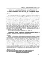 Đánh giá đặc điểm lâm sàng, cận lâm sàng và kết quả phẫu thuật điều trị viêm túi thừa manh tràng