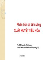 Bài giảng Phân tích ca lâm sàng xuất huyết tiêu hóa - Ths.DS. Nguyễn Thị Hương