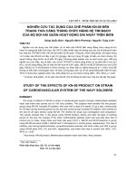 Nghiên cứu tác dụng của chế phẩm KN-09 đến trạng thái căng thẳng chức năng hệ tim mạch của bộ đội hải quân hoạt động dài ngày trên biển