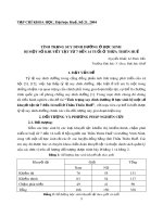 Tình trạng suy dinh dưỡng ở học sinh  bị một số khuyết tật từ 7 đến 14 tuổi ở Thừa Thiên Huế