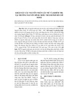Khảo sát các nguyên nhân gây mù và khiếm thị tại trường Nguyễn Đình Chiểu Thành phố Hồ Chí Minh
