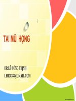Bài giảng Tai mũi họng - Lê Hồng Thịnh