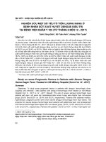 Nghiên cứu một số yếu tố tiên lượng nặng ở bệnh nhân sốt xuất huyết dengue điều trị tại Bệnh viện Quân y 103 (từ tháng 6 đến 12-2017)