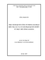 Thực hành quyền công tố trong giai đoạn điều tra các vụ án xâm phạm quyền sở hữu từ thực tiễn tỉnh Cao Bằng (Luận văn thạc sĩ)