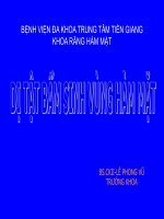 Bài giảng Dị tật bẩm sinh vùng hàm mặt - Lê Phong Vũ