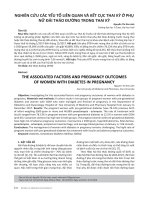 Nghiên cứu các yếu tố liên quan và kết cục thai kỳ ở phụ nữ đái tháo đường trong thai kỳ