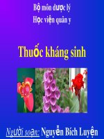 Bài giảng bộ môn Dược lý: Thuốc kháng sinh