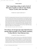 Thực trạng loãng xương và một số yếu tố liên quan ở người cao tuổi xã Tam Thanh, huyện Vụ Bản, tỉnh Nam Định
