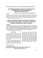 Đặc điểm lâm sàng của ung thư tế bào hắc tố tại Bệnh viện Da liễu Trung ương và Bệnh viện K Trung ương