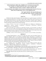 Một số kết quả điều tra, nghiên cứu về nguồn tài nguyên cây thuốc của đồng bào dân tộc Cao Lan khai thác ở khu rừng đặc dụng ở Na Hang, tỉnh Tuyên Quang