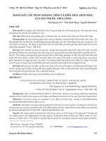 Khảo sát tác dụng kháng viêm và điều hòa lipid máu của bài thuốc ama công