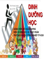 Bài giảng Dinh dưỡng học: Chương 1 - Hồ Xuân Hương