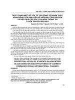 Thực trạng một số yếu tố tác động tới nhận thức, hành động của sinh viên về hiến máu tình nguyện và hiệu quả của các loại hình thông tin tuyên truyền hiện nay