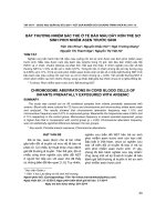 Bất thường nhiễm sắc thể ở tế bào máu dây rốn trẻ sơ sinh phơi nhiễm asen trước sinh