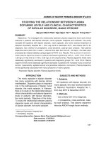 Studying the relationship between plasma dopamine levels and clinical characteristics of bipolar disorder, manic episode