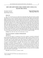 Mức độ chấp nhận thực phẩm chức năng của người tiêu dùng