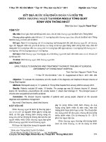 Kết quả bước đầu chẩn đoán và điều trị chấn thương ngực tại khoa ngoại tổng quát Bệnh viện Thống Nhất