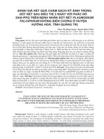 Đánh giá kết quả chậm sạch ký sinh trùng sốt rét sau điều trị 3 ngày với phác đồ DHA-PPQ trên bệnh nhân sốt rét Plasmodium falciparum không biến chứng ở huyện Hướng Hoá, tỉnh Quảng Trị