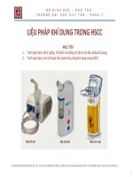 Bài giảng Điều dưỡng hồi sức cấp cứu: Liệu pháp khí dung trong hồi sức cấp cứu