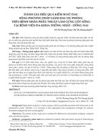 Đánh giá hiệu quả kiểm soát đau bằng phương pháp giảm đau dự phòng trên bệnh nhân phẫu thuật làm cứng cột sống tại bệnh viện đa khoa Thống Nhất Đồng nai