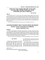 Khảo sát thực trạng hiểu biết về HIV/AIDS của học sinh Trường Trung học Cơ sở xã Mường Lạn, Sơn La năm 2012