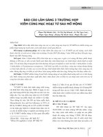 Báo cáo lâm sàng 3 trường hợp viêm củng mạc hoại tử sau mổ mộng