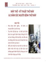 Bài giảng Bài giảng Điều dưỡng hồi sức cấp cứu: Máy thở - kỹ thuật thở máy và chăm sóc người bệnh thở máy