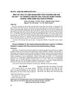 Một số yếu tố liên quan đến tổn thương nội soi dạ dày - tá tràng ở người cao tuổi sử dụng thuốc chống viêm giảm đau non-steroid