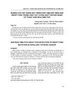 Nghiên cứu xây dựng quy trình phát hiện đột biến gen braf T1799A trong ung thư tuyến giáp thể nhú bằng kỹ thuật ASB RealTime PCR