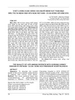 Chất lượng cuộc sống của người bệnh suy thận mạn điều trị tại Bệnh viện Hữu nghị Việt Nam - Cu Ba Đồng Hới năm 2016