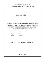Nghiên cứu thành phần hóa học và hoạt tính gây độc tế bào của loài macaranga balansae gagnep , thuộc chi mã rạng (macaranga) họ thầu dầu (euphorbiaceae) tt 