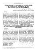 Thay đổi kiến thức của người bệnh Gút về chế độ ăn uống và lối sống sau can thiệp giáo dục sức khỏe tại Bệnh viện Đa khoa tỉnh Nam Định năm 2017