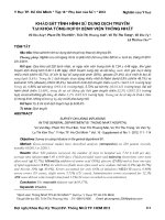 Khảo sát tình hình sử dụng dịch truyền tại khoa tổng hợp B1 Bệnh viện Thống Nhất