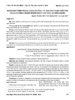 Khảo sát tình trạng dinh dưỡng và phương pháp điều trị dinh dưỡng ở bệnh nhân chấn thương sọ não nặng