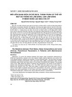 Mối liên quan giữa chỉ số dịch, thành phần cơ thể với một số thông số lâm sàng, cận lâm sàng ở bệnh nhân lọc máu chu kỳ