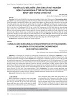 Nghiên cứu đặc điểm lâm sàng và xét nghiệm bệnh Thalassemia ở trẻ em tại khoa nhi bệnh viện trung ương Huế