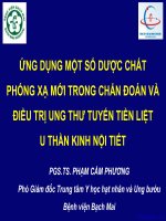 Bài giảng Ứng dụng một số dược chất phóng xạ mới trong chẩn đoán và điều trị ung thư tuyến tiền liệt u thần kinh nội tiết - PGS.TS. Phạm Cẩm Hương