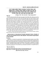 Cải thiện điểm triệu chứng tuyến tiền liệt, chất lượng cuộc sống và một số yếu tố liên quan sau phẫu thuật bốc hơi lưỡng cực tuyến tiền liệt qua nội soi niệu đạo