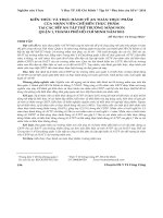 Kiến thức và thực hành về an toàn thực phẩm của nhân viên chế biến thực phẩm tại các bếp ăn tập thể trường mầm non Quận 1, Thành phố Hồ Chí Minh năm 2013