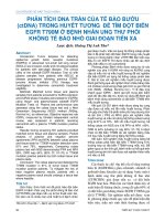 Phân tích DNA trần của tế bào bướu (ctDNA) trong huyết tương để tìm đột biến EGFR T790M ở bệnh nhân ung thư phổi không tế bào nhỏ giai đoạn tiến xa