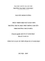 PHÁT TRIỂN đội NGŨ GIÁO VIÊN TRƯỜNG TRUNG học PHỔ THÔNG CHUYÊN THEO HƯỚNG CHUẨN hóa tt 