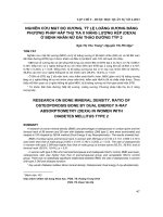 Nghiên cứu mật độ xương, tỷ lệ loãng xương bằng phương pháp hấp thụ tia x năng lượng kép (dexa) ở bệnh nhân nữ đái tháo đường týp 2