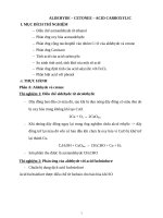 BC HÓA HỮU CƠ 1- ALDEHYDE, CETONE, CARBOXYLIC ACID
