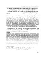 So sánh mức độ thay đổi nồng độ glucose máu và lượng insulin tiêu thụ trong mổ tim mở giữa phương pháp gây mê dùng fentanyl với sufentanil