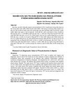 Nghiên cứu giá trị chẩn đoán của procalcitonin ở bệnh nhân nhiễm khuẩn huyết